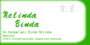 melinda binda business card